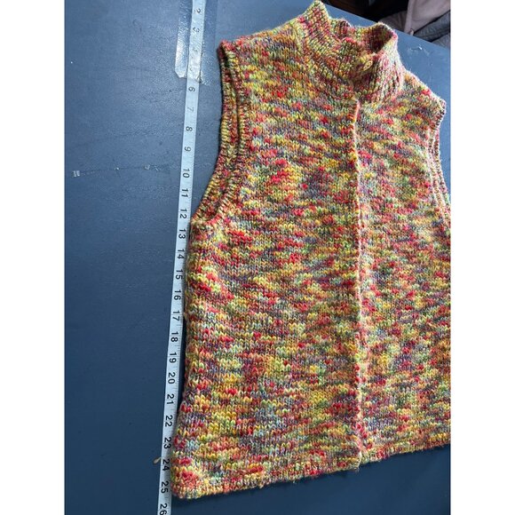 Talbots Wool Blend Sweater Vest L  Multicolor Knit Button-Up - Picture 2 of 11